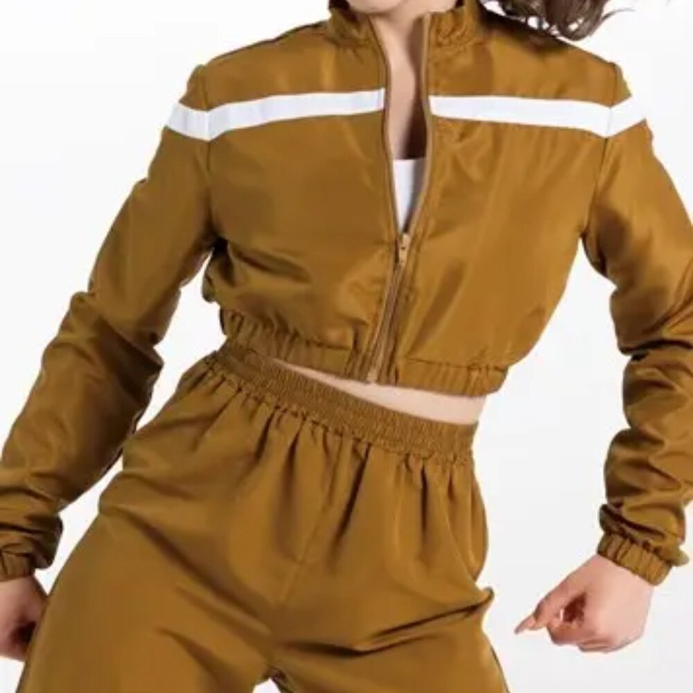 Balera Track Jacket and Joggers Dance Costume, Camel Color, Size Medium Adult